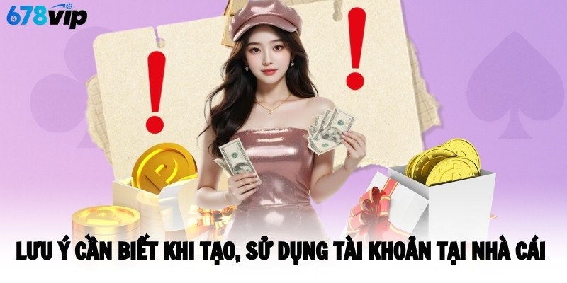 Lưu ý cần biết khi tạo, sử dụng tài khoản tại nhà cái